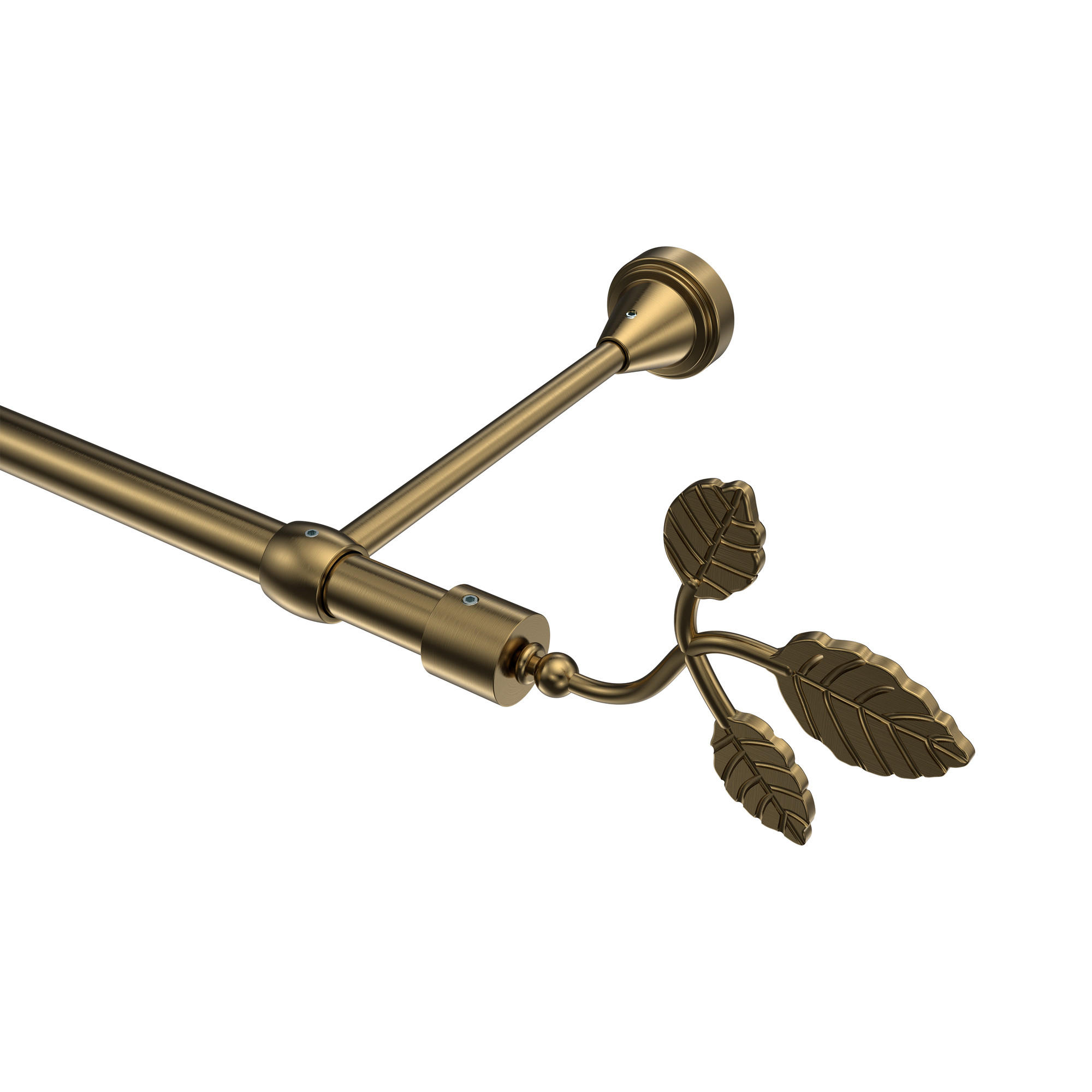 GARDINENSTANGE Primus Alessia 120 cm, 1-läufig (ohne Ringe), 16 mm Ø Messing Antik - Messingfarben/Bronzefarben, Metall (120cm) - INTERDECO