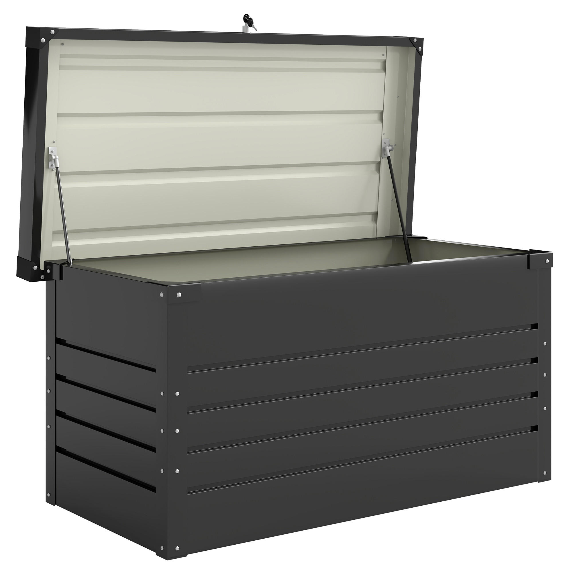 GARTENBOX Verzinkter Stahl Grau - Grau, Metall (61/62/120cm) - Outsunny