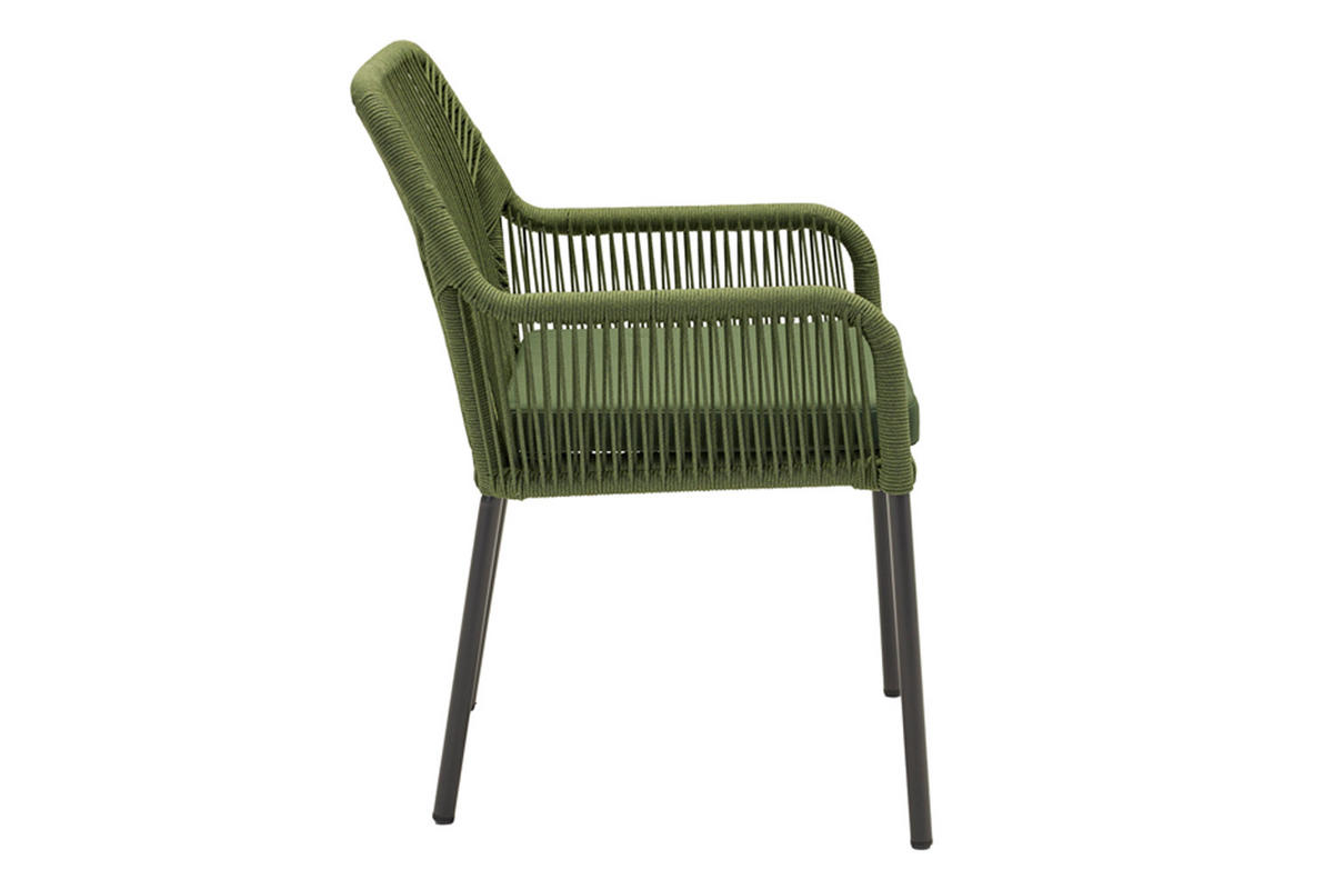 GARTENSTUHL Pierre 84x56x64 cm, Rope Grün - Grün, Metall (56/84/64cm) - dasmöbelwerk