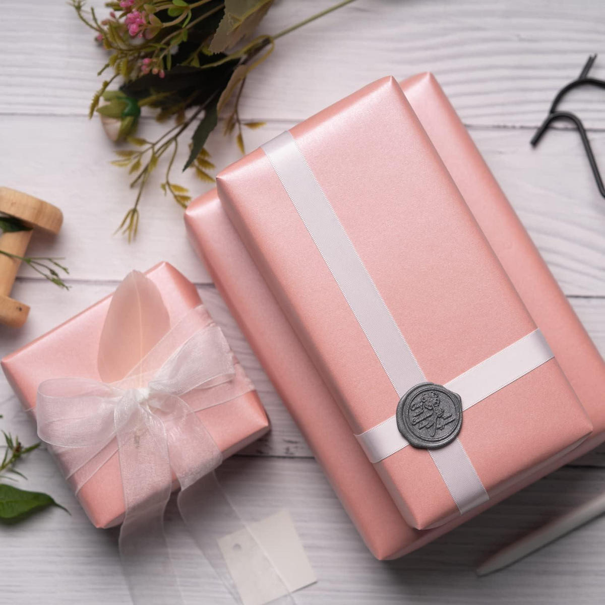 GESCHENKPAPIER Rosa Matt mit Perlglanz 76 cm x 10 m - Rosa, Papier (4/4/76cm)