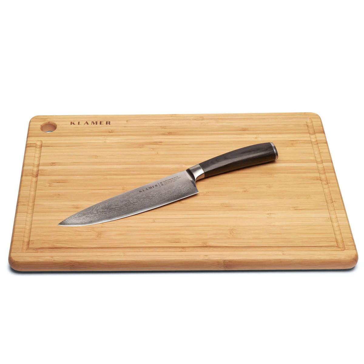 MESSER Damast Chefmesser 20 cm Pakkaholz - Schwarz, Metall (32.7cm) - KLAMER