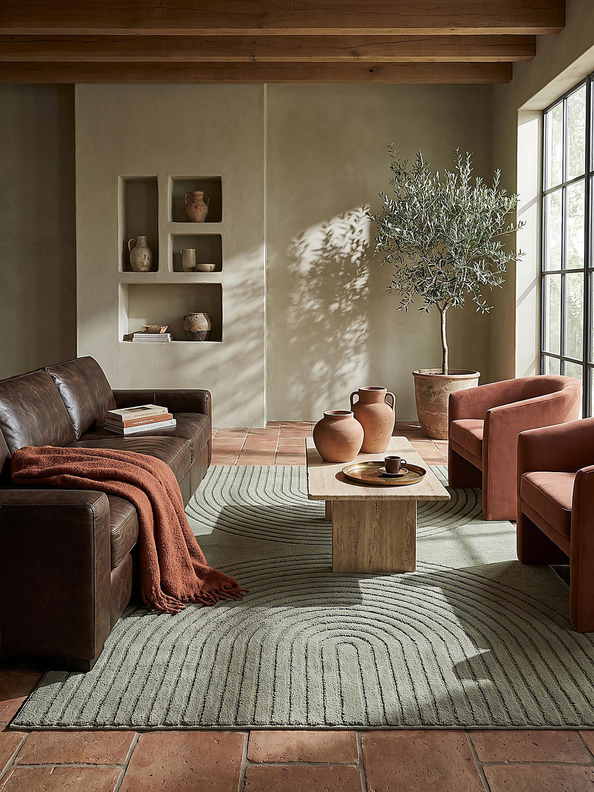 KURZFLORTEPPICH Geometrisch MUOTA Polypropylen Grün 160 x 220 cm - Grün, Textil (160/220cm) - KADIMA DESIGN
