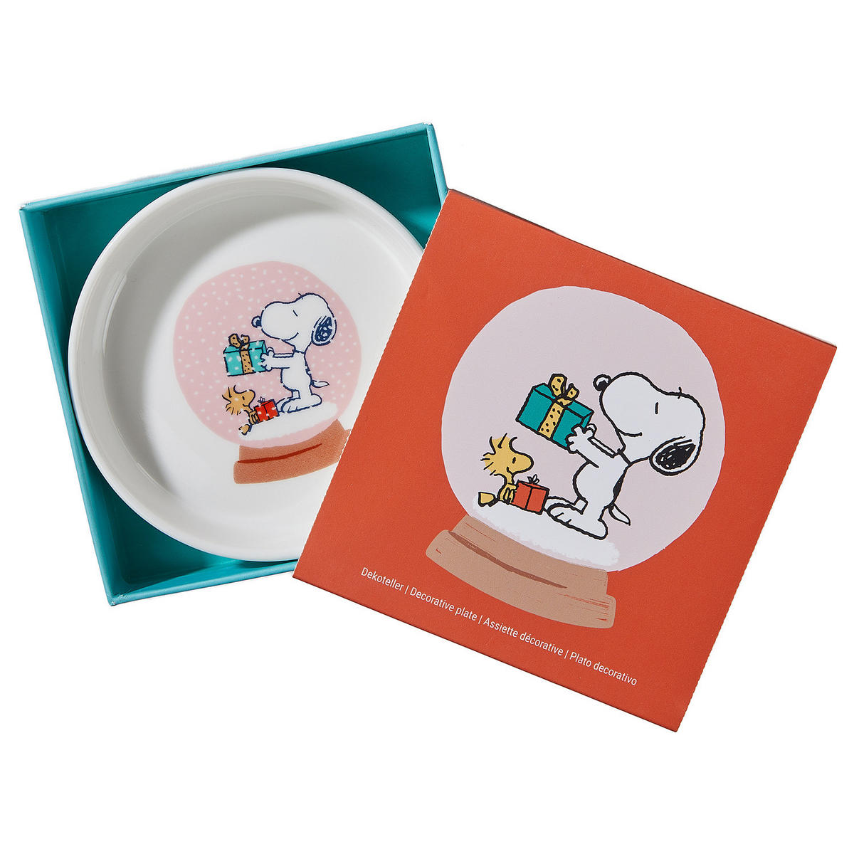 DEKOTELLER Peanuts Snoopy mit Schneekugel - Weiß, Keramik (2cm) - Butlers
