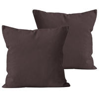 KISSENBEZUG 40x40 cm aus 100% Baumwolle, Kissenhülle Weiß Uni - Braun, Textil (40/40cm) - Carpe Sonno