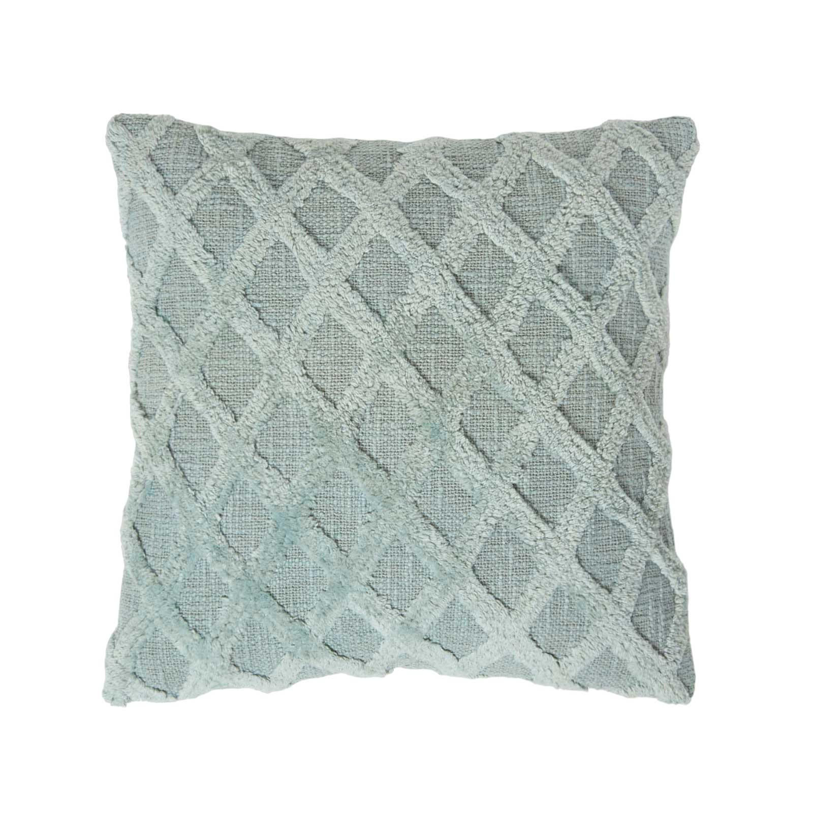 DEKOKISSEN Tufted 45/45 cm grün mit Rautenmuster - Salbeigrün, Textil (45/45cm) - Homescapes