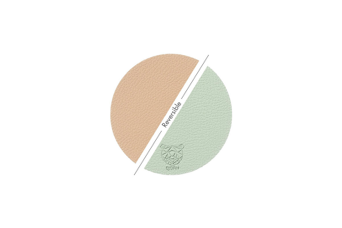 UNTERSETZER - 6er-Set - Recyceltes Leder in Blassrosa und Blassgrün - Pink, Textil (10/10cm) - Björn