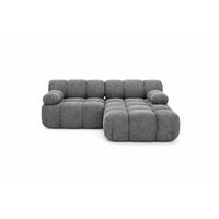 ECKSOFA L-form Mini Modular, Bouclé-Stoff Abriamo, Dunkelgrau, Rechts, Selia - Dunkelgrau, Holz (190/160cm) - Kaiser Möbel
