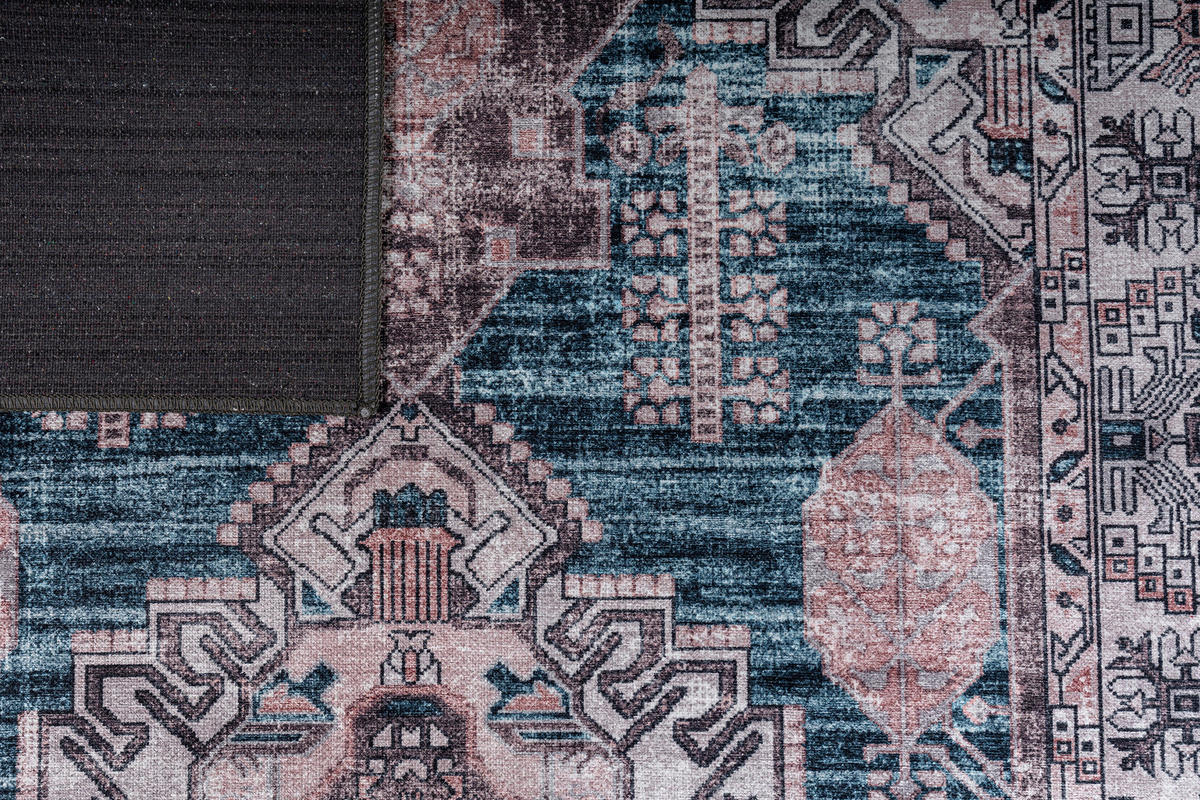 TEPPICH DUBAI petrol orientalisch 120/180 cm - Petrol, Textil (120/180cm) - Tapiso