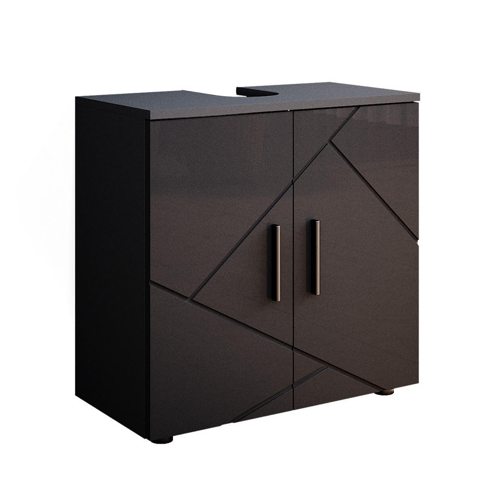 WASCHBECKENUNTERSCHRANK Irma Anthrazit Hochglanz 60 x 59 cm - Anthrazit, Holzwerkstoff (60/59/30cm) - Vicco