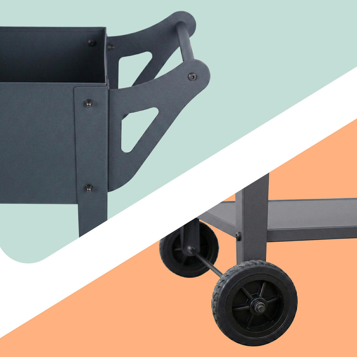 HOCHBEET - Anthrazit, Kunststoff/Metall (85/80/50cm) - Relaxdays