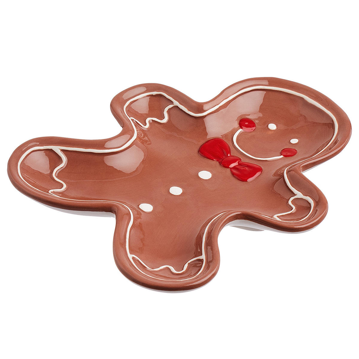 DEKO-TELLER Sweet X-Mas Lebkuchenmann - Braun, Stein (0.3cm) - Butlers