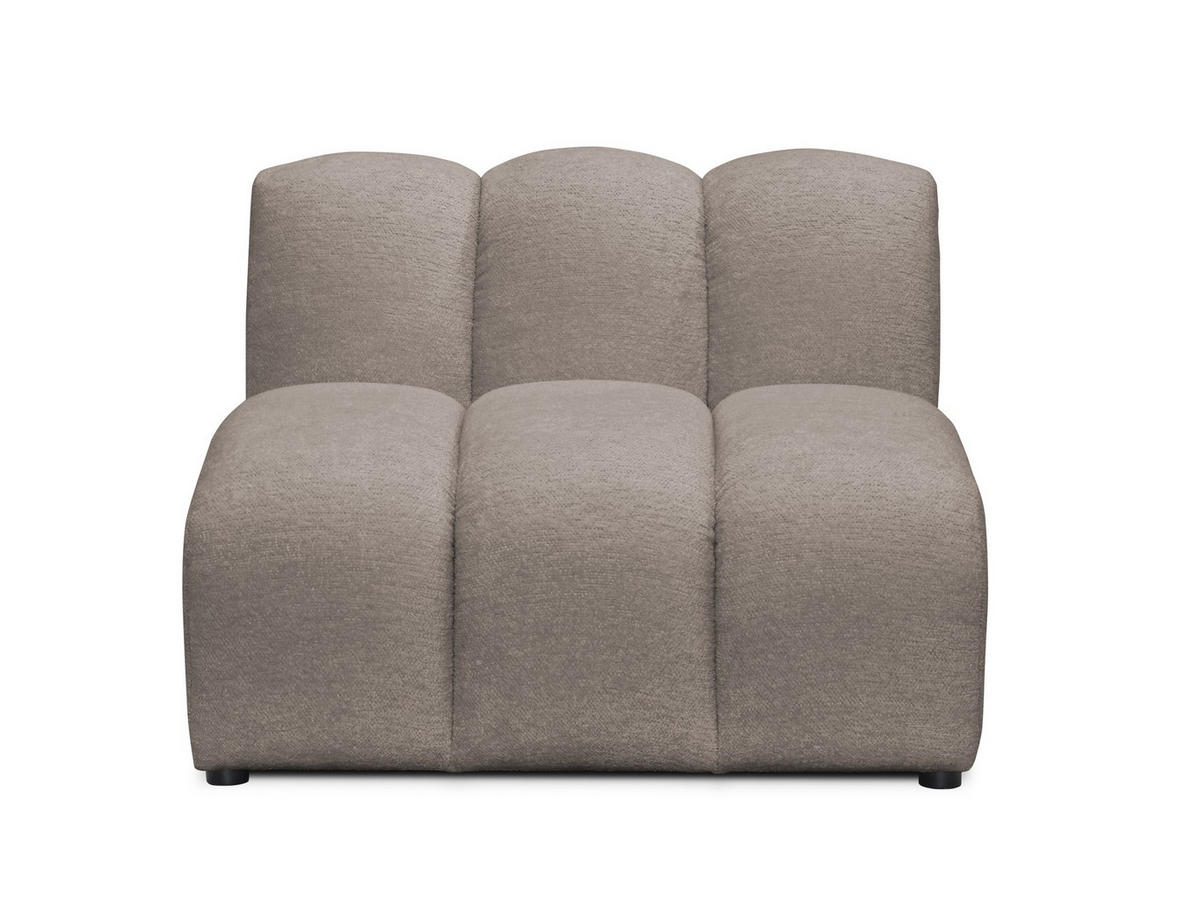 SOFAELEMENT Chenille Stoff Beige - Beige/Schwarz, Holzwerkstoff/Kunststoff (90/70/89cm) - Makamii