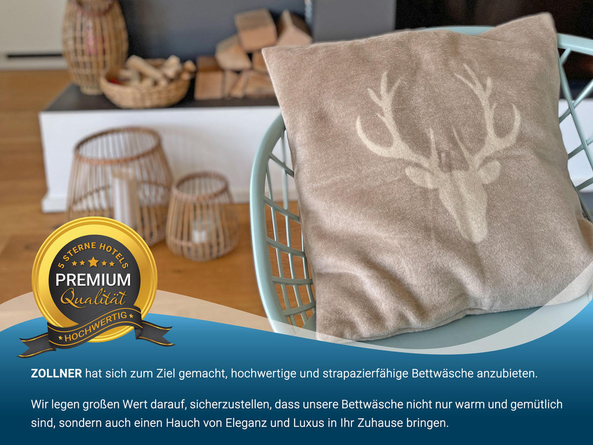 KISSENBEZUG, 50x50 cm, 60% Baumwolle, 40% Polyacryl, Beige - Hellbraun, Naturmaterialien (50/50cm) - Zollner