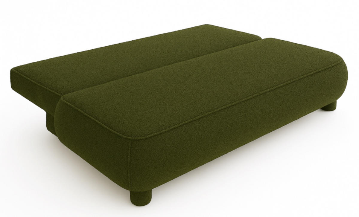 SOFA Grün MAJA Mit Schlaffunktion Bouclé - Grün, Textil (209/96/96cm) - Sepro Meble