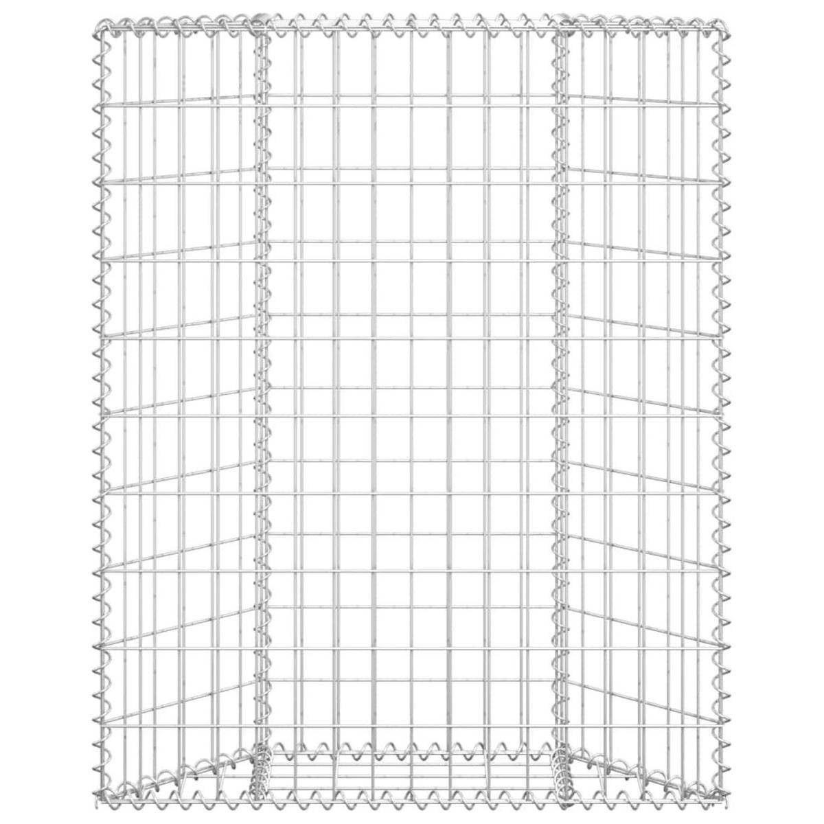 GABIONEN-HOCHBEET Trapezform Verzinkter Stahl 80x20x100 cm - Silberfarben, Metall (80/100/20cm) - furnicato