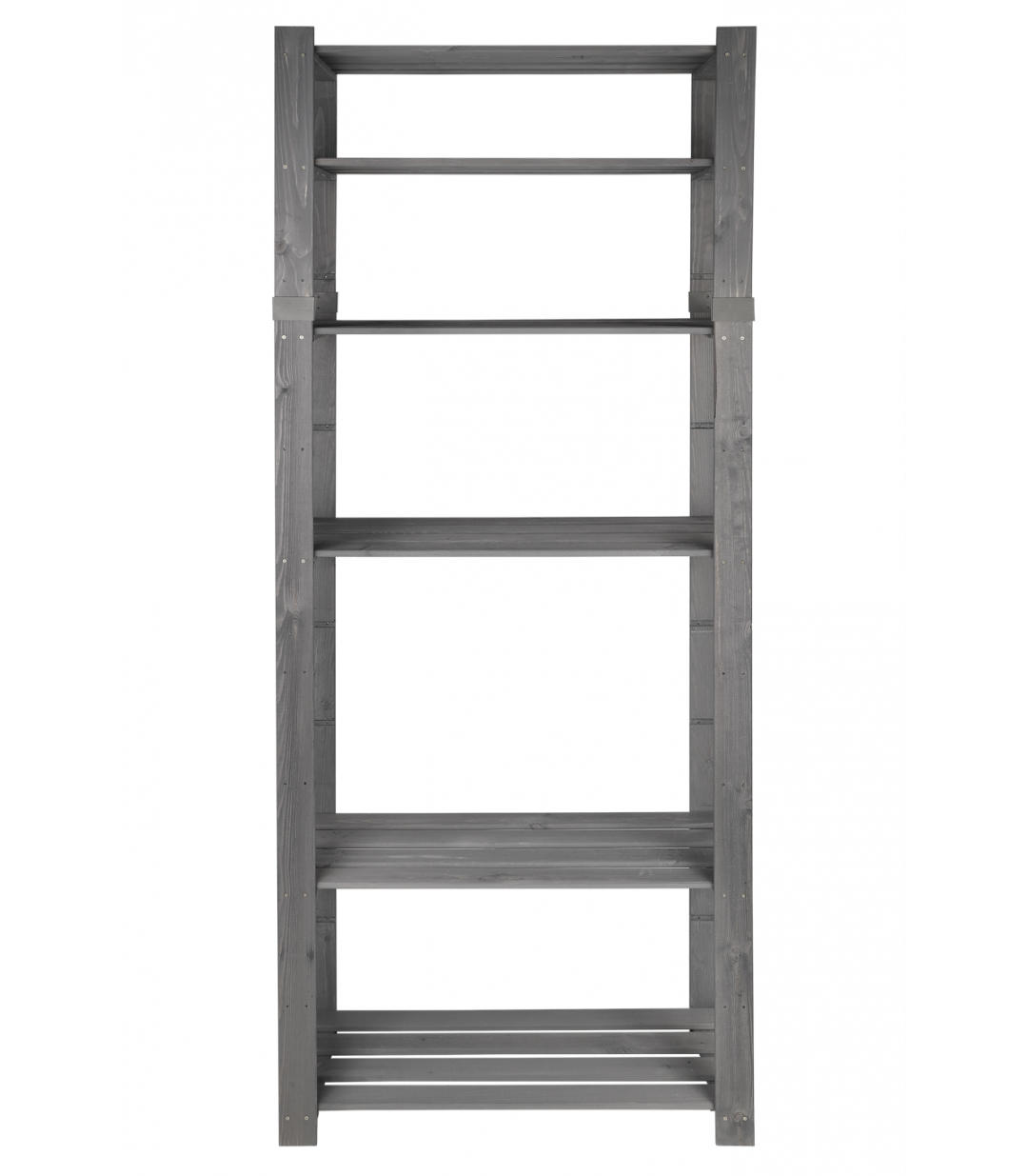 HOLZREGAL PINEPEAK 200x80x38cm 6 Fachboden 1,2cm dickes Kiefernholz Grau - Grau, Holz (80/200/38cm) - PROREGAL
