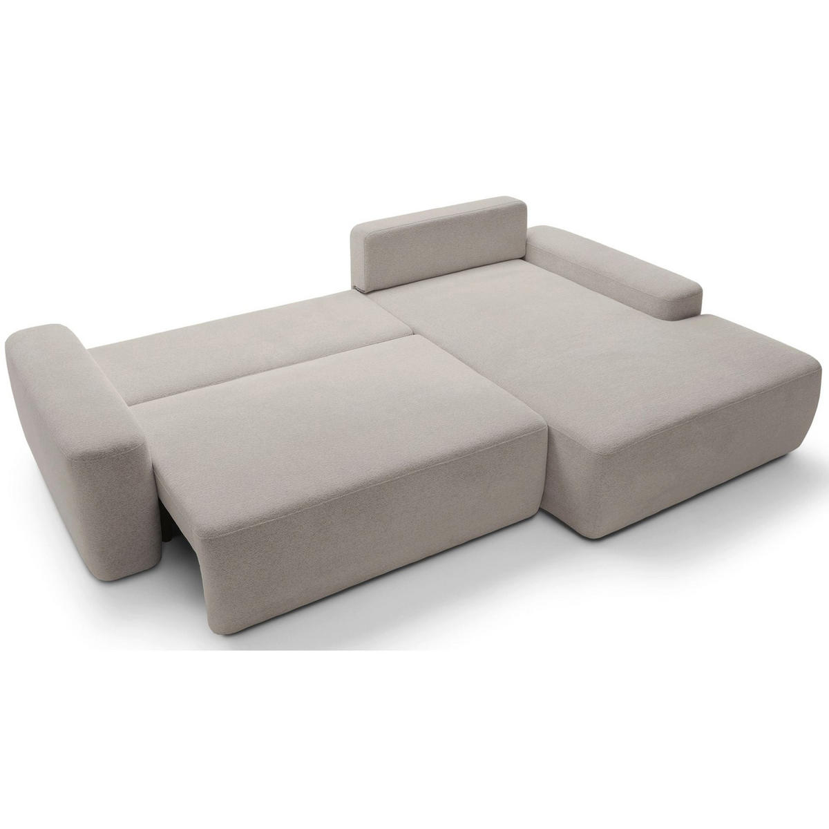 ECKSOFA Baleo Greige Chenille-Bezug - Taupe/Schwarz, Kunststoff/Textil (162/264cm) - Selsey