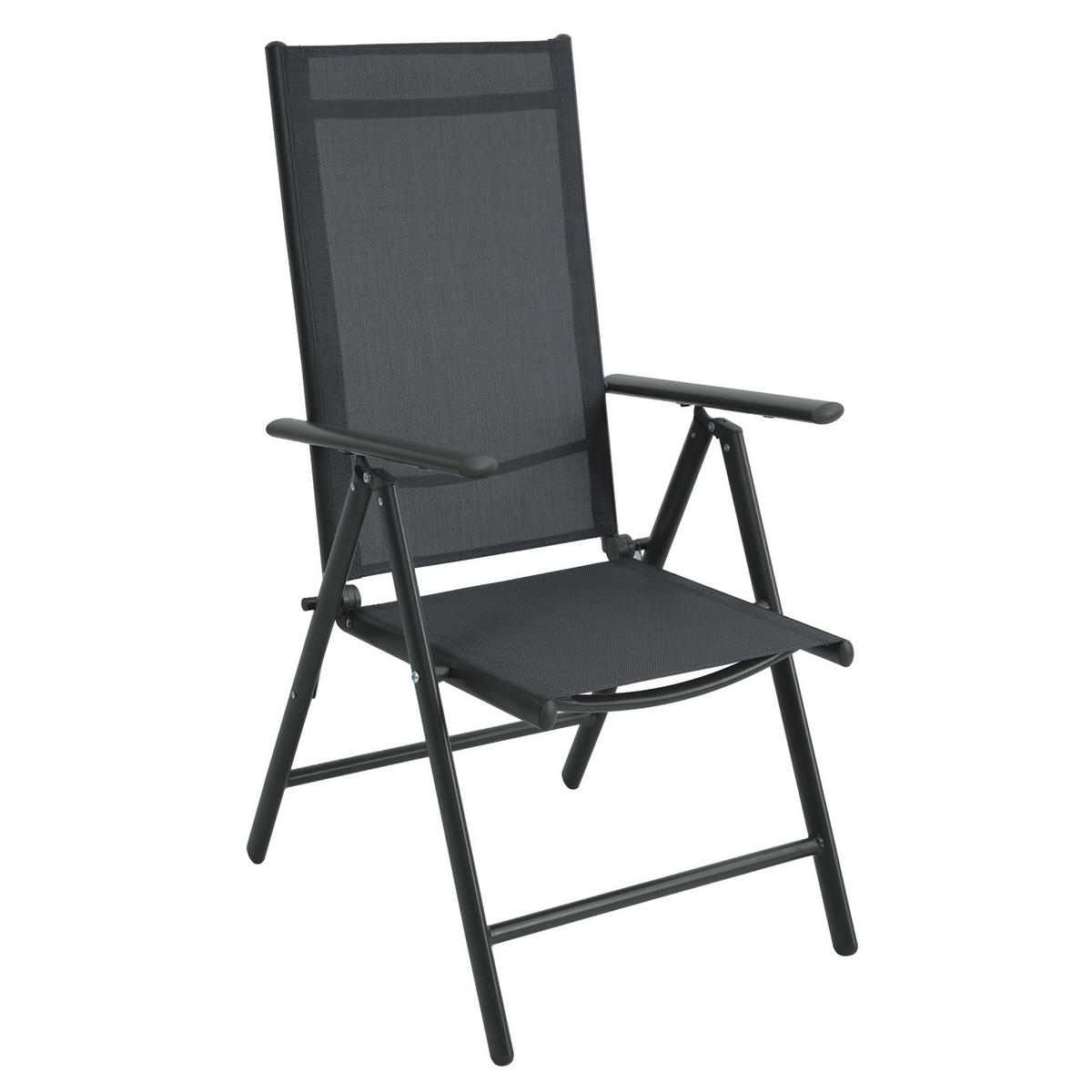 GARTENSTUHL Aluminium (2er Set) - Schwarz, Metall (55/108/68cm) - SVITA