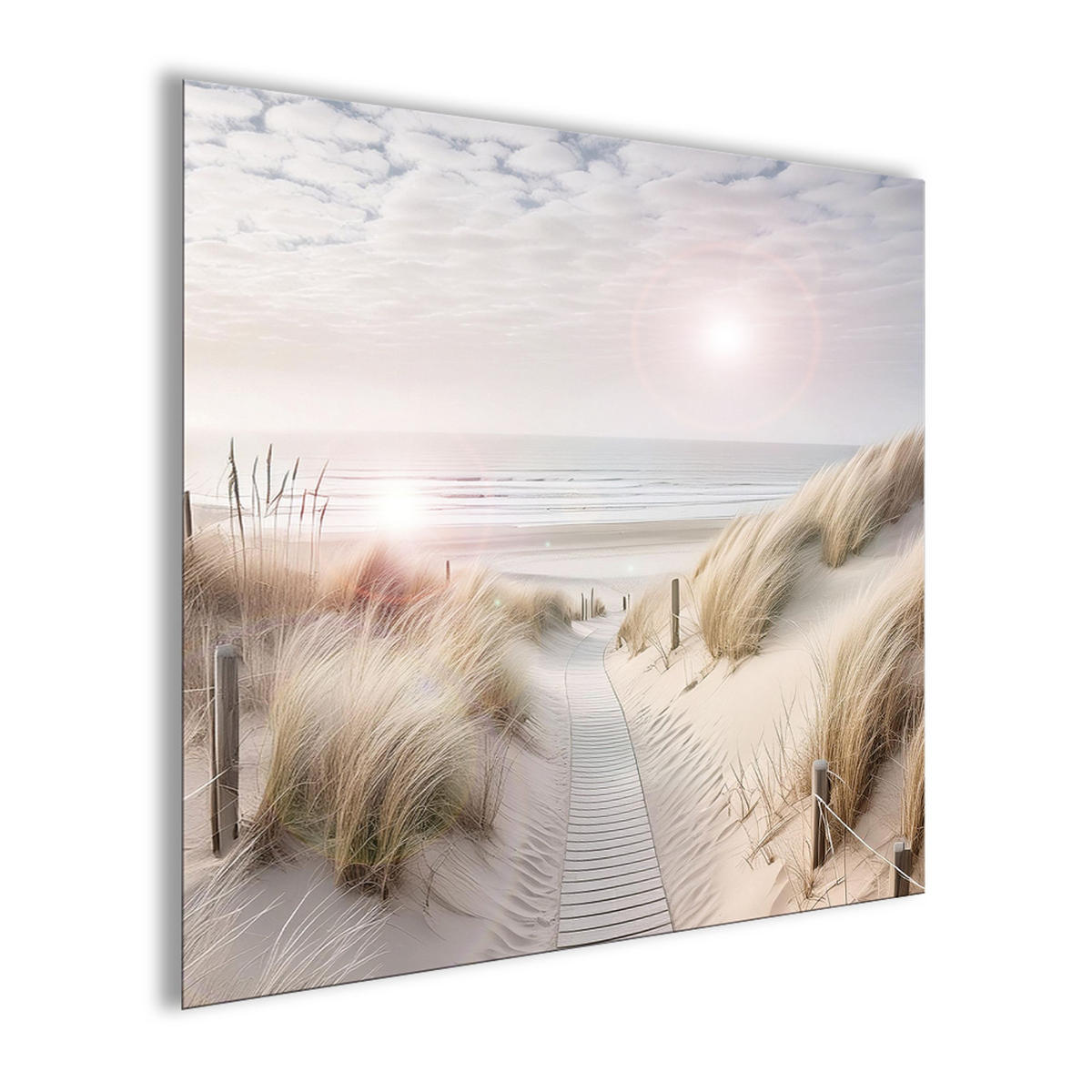 GLASBILD 50x50 cm Strand und Meer - Beige, Glas (50/50cm) - artissimo