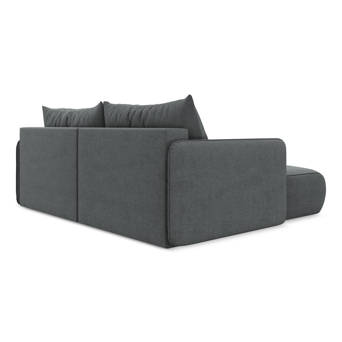 ECKSOFA mit Schlaffunktion Strukturstoff Stoff Grau - Schwarz/Grau, Kunststoff/Textil (148/207cm) - LaMiaSofa