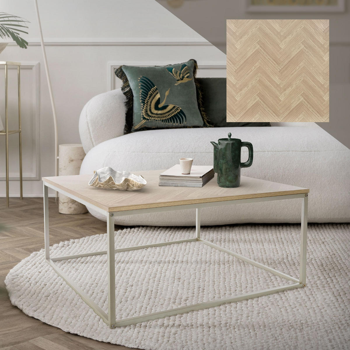 COUCHTISCH - Braun, Metall (80/80/40cm) - ML-DESIGN