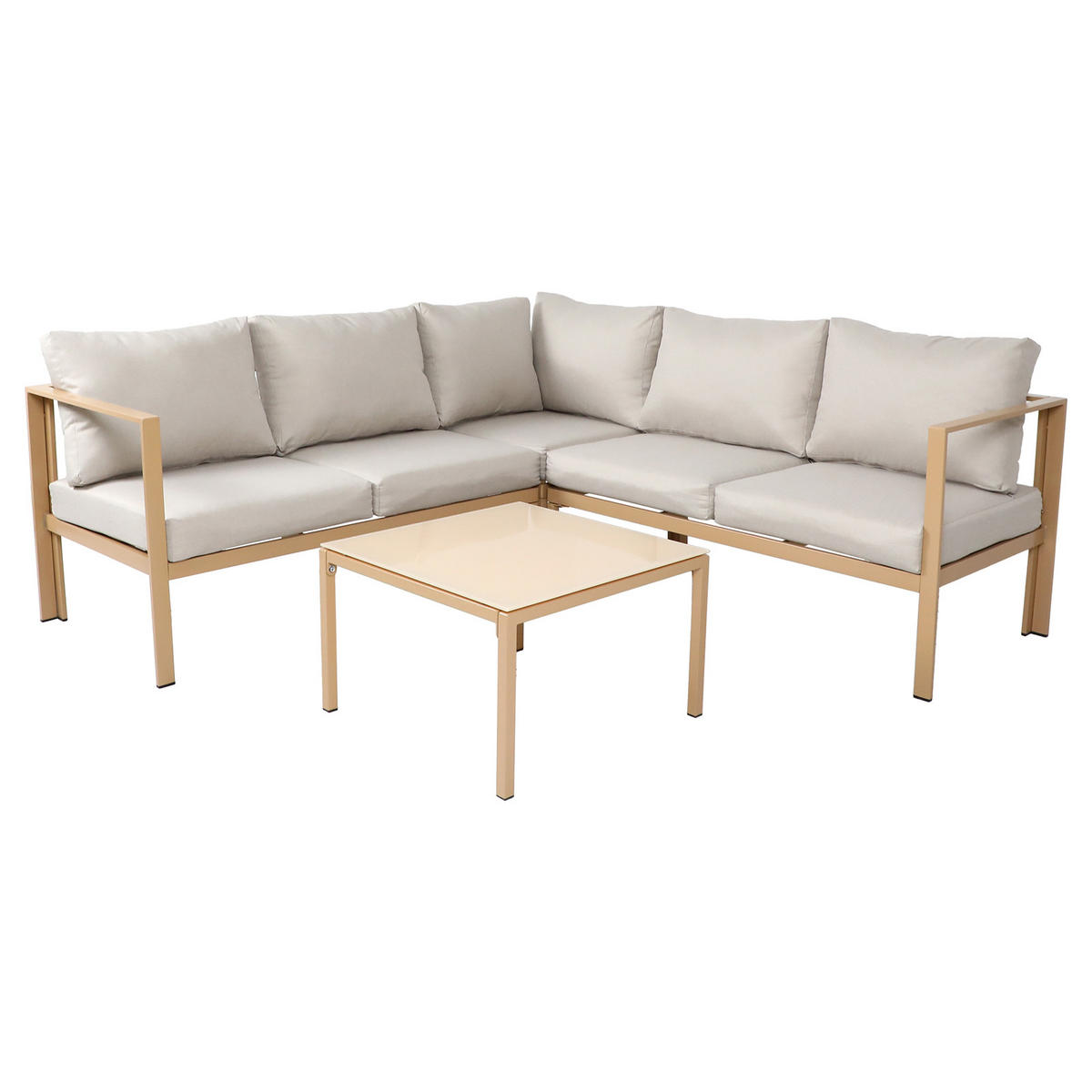 GARTENLOUNGE Missouri Beige / Natur - Beige/Creme, Metall - SVITA