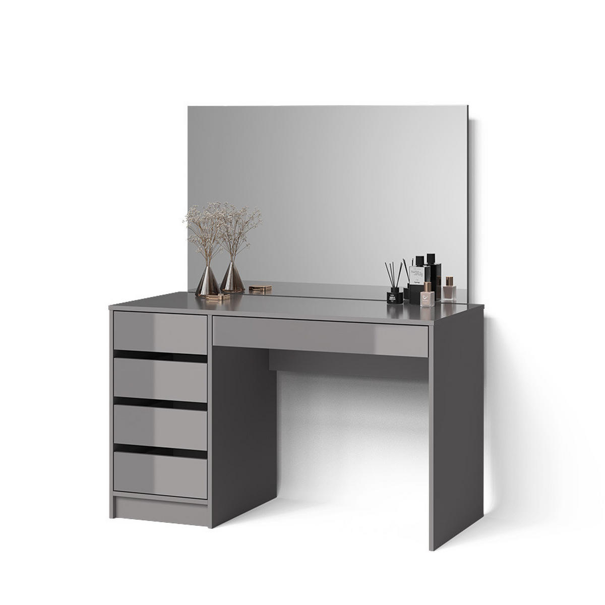 SCHMINKTISCH Imola Grau 120 cm - Grau, Holzwerkstoff (120/75/55cm) - Livinity®