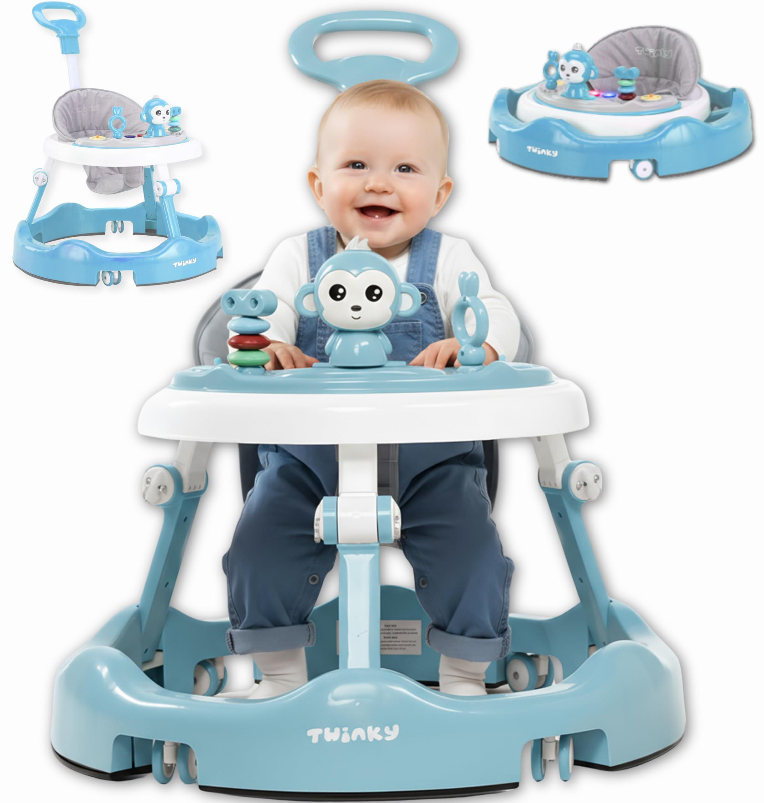 LAUFLERNWAGEN mit Spielset & Bodenmatte Blau - Blau, Kunststoff (70/70cm) - Twinky