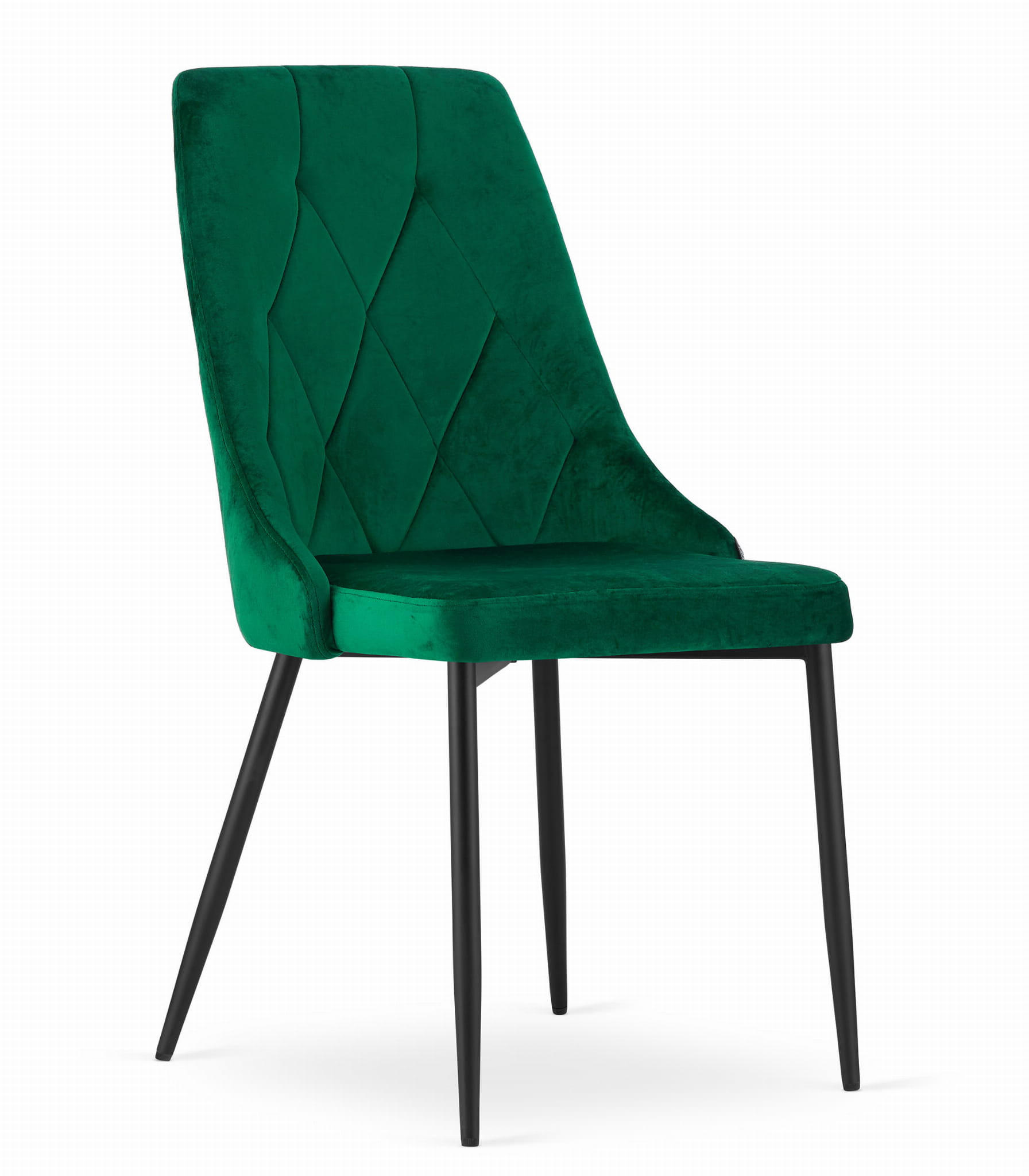 STUHL BRISIGHELLA 1 Stück, Grün, mit Samtstoff gepolstert - Grün, Textil/Metall (49/94/61cm) - Komodee