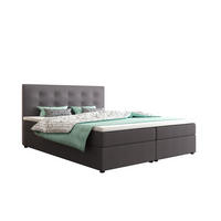 BOXBETT FADO 1 mit Matratze H3 und Topper 160x200 Cosmic 160 - Grau, Holz/Textil (160/200cm) - Bedante