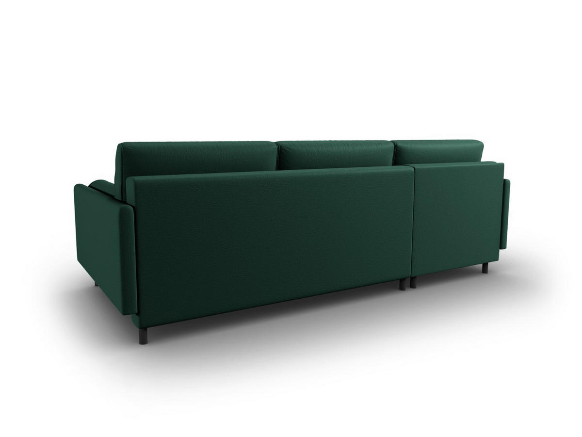 AUSKLAPPBARES-ECKSOFA links mit Container Scott aus strukturiertem Stoff grün 5 Sitzplätze - Grün, Textil (142/212cm) - Micadoni