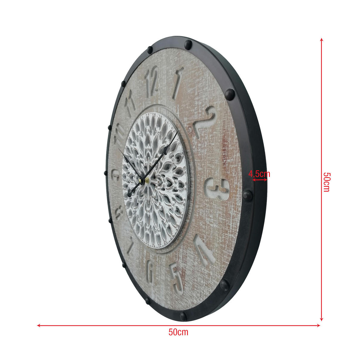 WANDUHR Braun 5/50/50 cm - Braun, Holzwerkstoff (5/50/50cm) - Mobili Rebecca