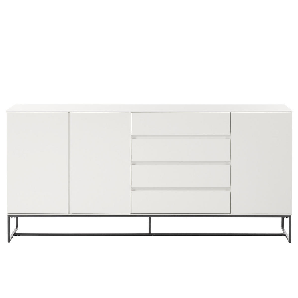 SIDEBOARD - Schwarz/Weiß, Holzwerkstoff (186/86/40cm) - home24