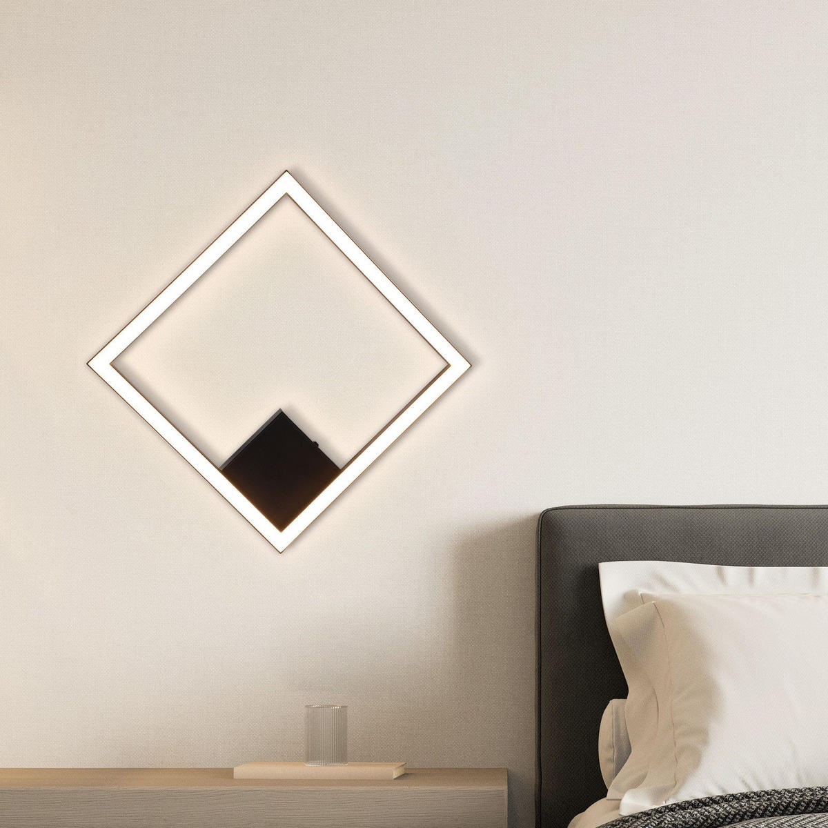 LED-DECKENLEUCHTE Eisenach 29.4/29.4/3.8 cm - Schwarz, Metall (29.4/29.4/3.8cm) - Nettlife