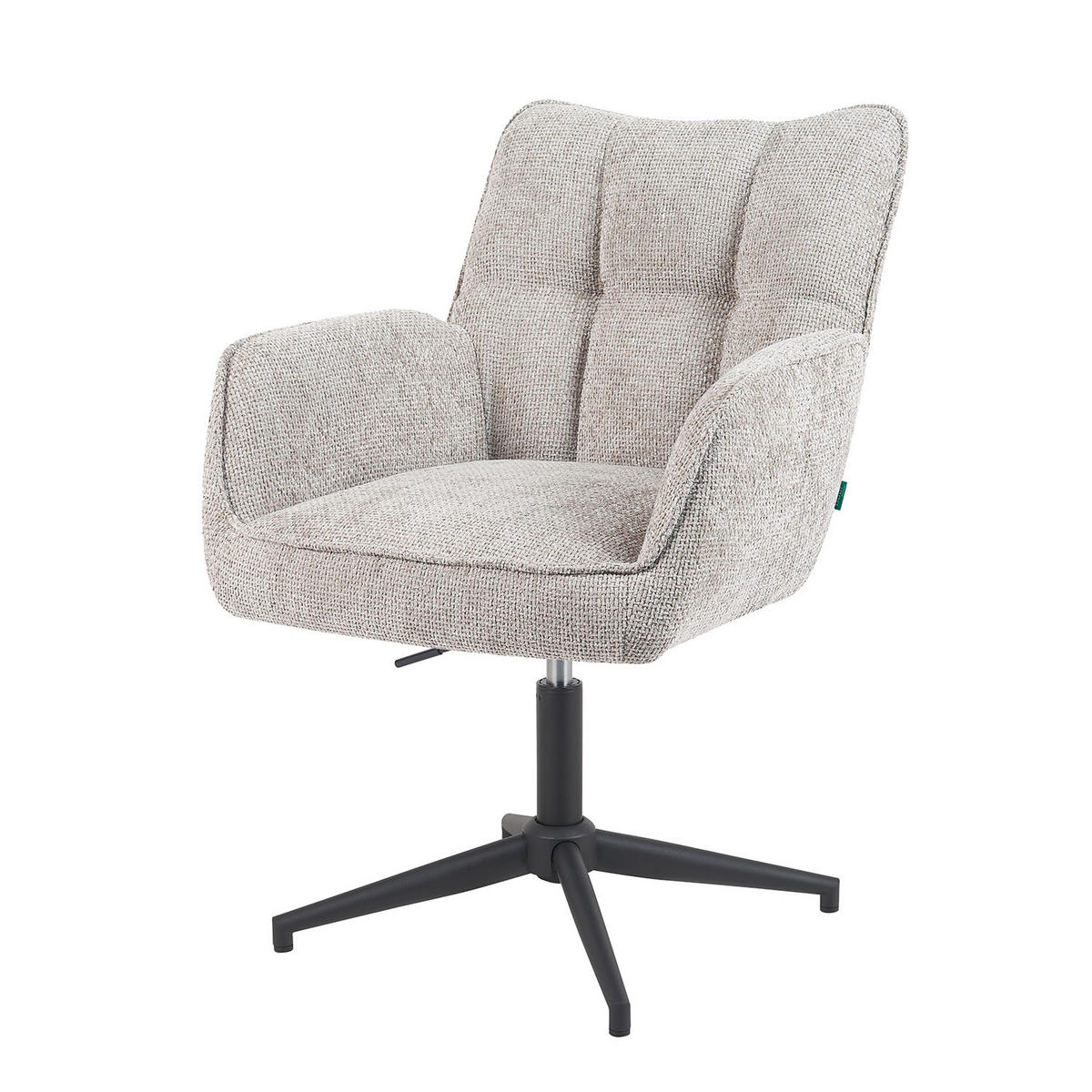 BÜROSTUHL Mika-Lea - Hellgrau/Schwarz, Textil/Metall (59/81/66cm) - DUBI Möbel