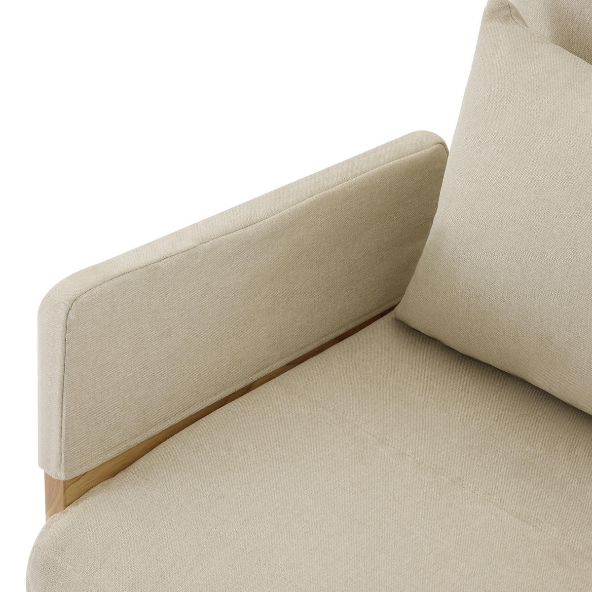 SESSEL 88/74.5/66 cm Beige aus Leinenstoff mit Schlaffunktion - Beige, Textil (88/74.5/66cm) - OKMYHOME