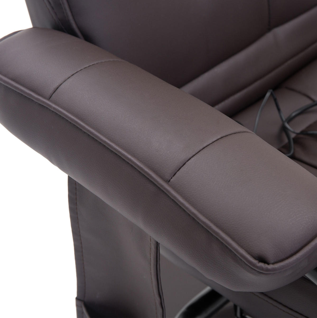 MASSAGESESSEL in Braun mit Hocker, 360° drehbar und frei verstellbarer Rückenlehne,77/84/95 cm - Braun, Metall (77/95/84cm) - Flora Grace