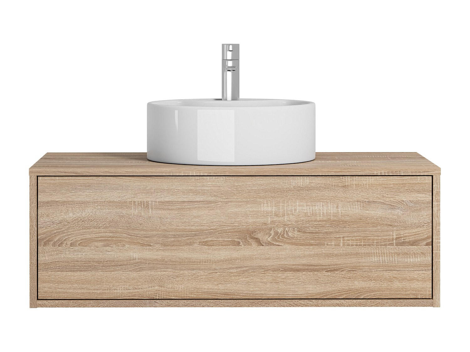 EINZELWASCHTISCH - 94 cm x 47 cm - Holz, Platte - Naturfarben Hell - TEANA - Naturfarben, Holz (94/32/47cm) - Vente-Unique