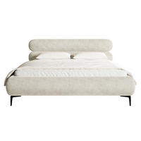 POLSTERBETT Roule Graubeige Chenille mit schwarzen Metallbeinen 140 cm - Greige/Schwarz, Textil/Metall (140/200cm) - Selsey