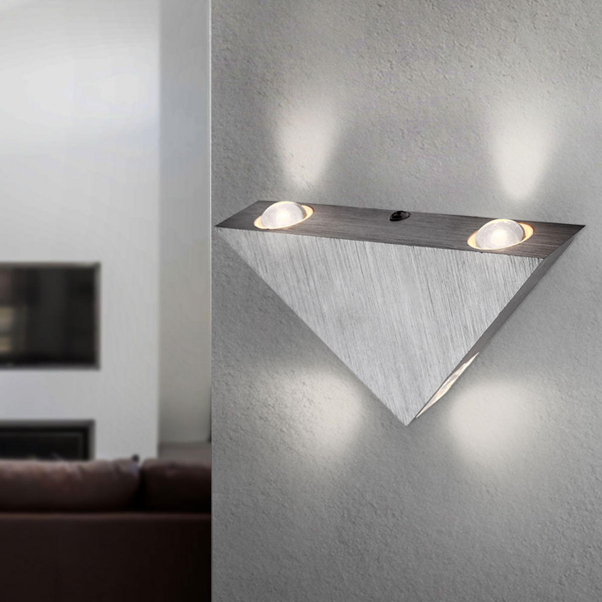 LED WANDLEUCHTE Gordon Aluminium Silber - Silberfarben, Metall (9/3/16.5cm) - Globo Lighting