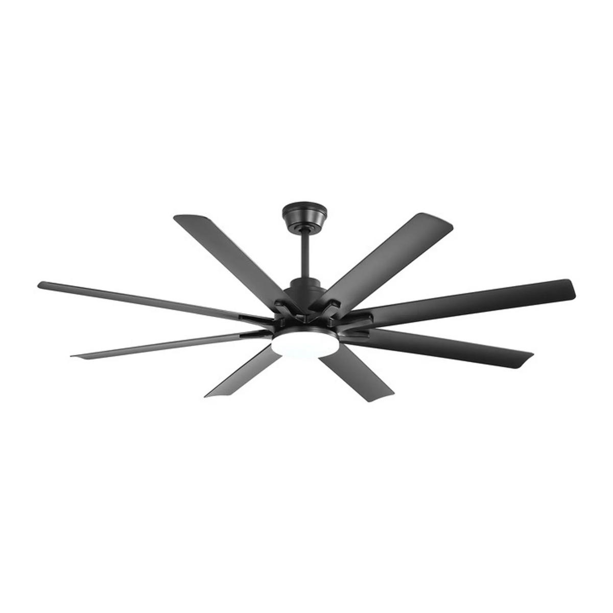 DECKENVENTILATOR DE-16194 66 Zoll Smart mit 8 Flügeln & LED - Schwarz, Kunststoff/Metall (167.64/167.64/26.8cm) - ComfortXL