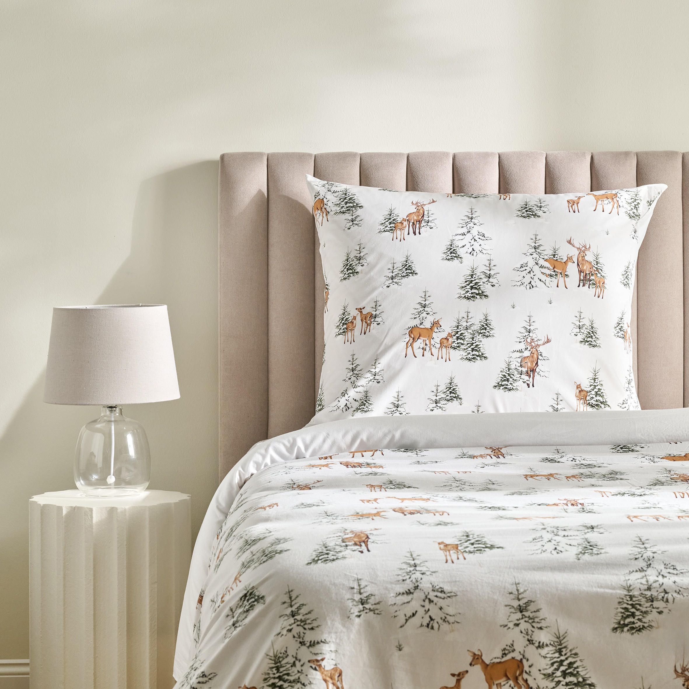 BETTWÄSCHE Baumwoll HIVROS, 140x200 cm, Hellbeige, Winter Weihnachten Bettbezug, Weihnachtsdeko, Christmas, Weihnachtsmotiv - Beige, Textil (140/200cm) - home&you