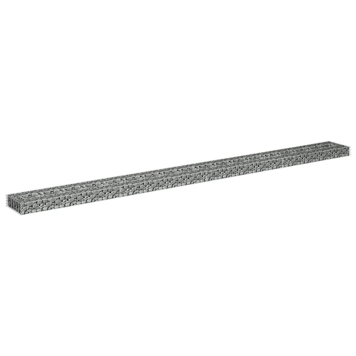 GABIONEN-HOCHBEET Verzinkter Stahl 360x30x10 cm - Silberfarben, Metall (360/10/30cm) - furnicato