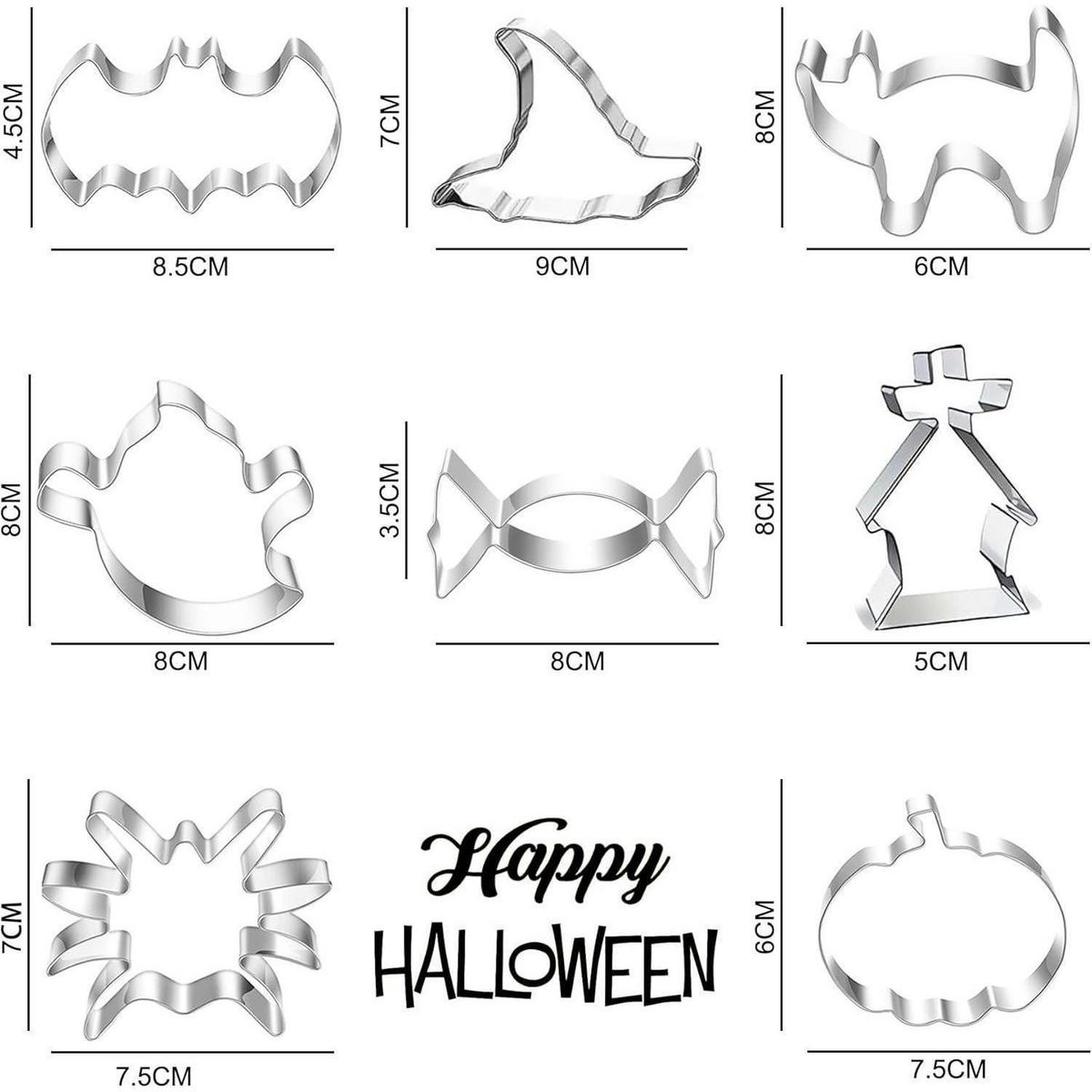 AUSSTECHFORMEN Set 8-teilig Halloween Edelstahl - Multicolor, Metall (8.5/2/9cm)