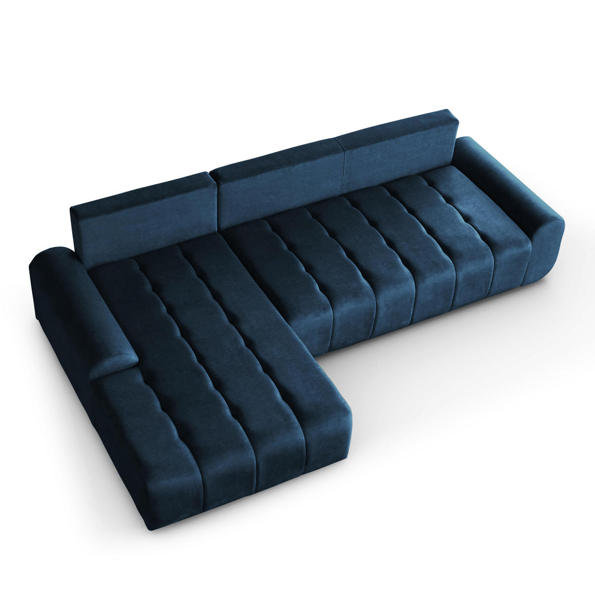 ECKSCHLAFSOFA Costa L Dunkelblau links - Schwarz/Dunkelblau, Kunststoff/Textil (290/169cm) - Beautysofa