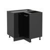 ECKUNTERSCHRANK R-Line Schwarz Hochglanz 75.6 cm ohne AP - Schwarz Hochglanz/Anthrazit, Holzwerkstoff (75.6/81.6/46cm) - Vicco