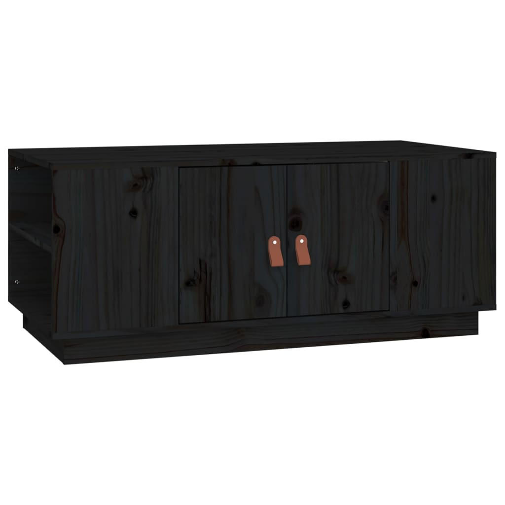 COUCHTISCH Schwarz 100x50x41 cm Massivholz Kiefer - Schwarz, Holz (100/50/41cm) - furnicato