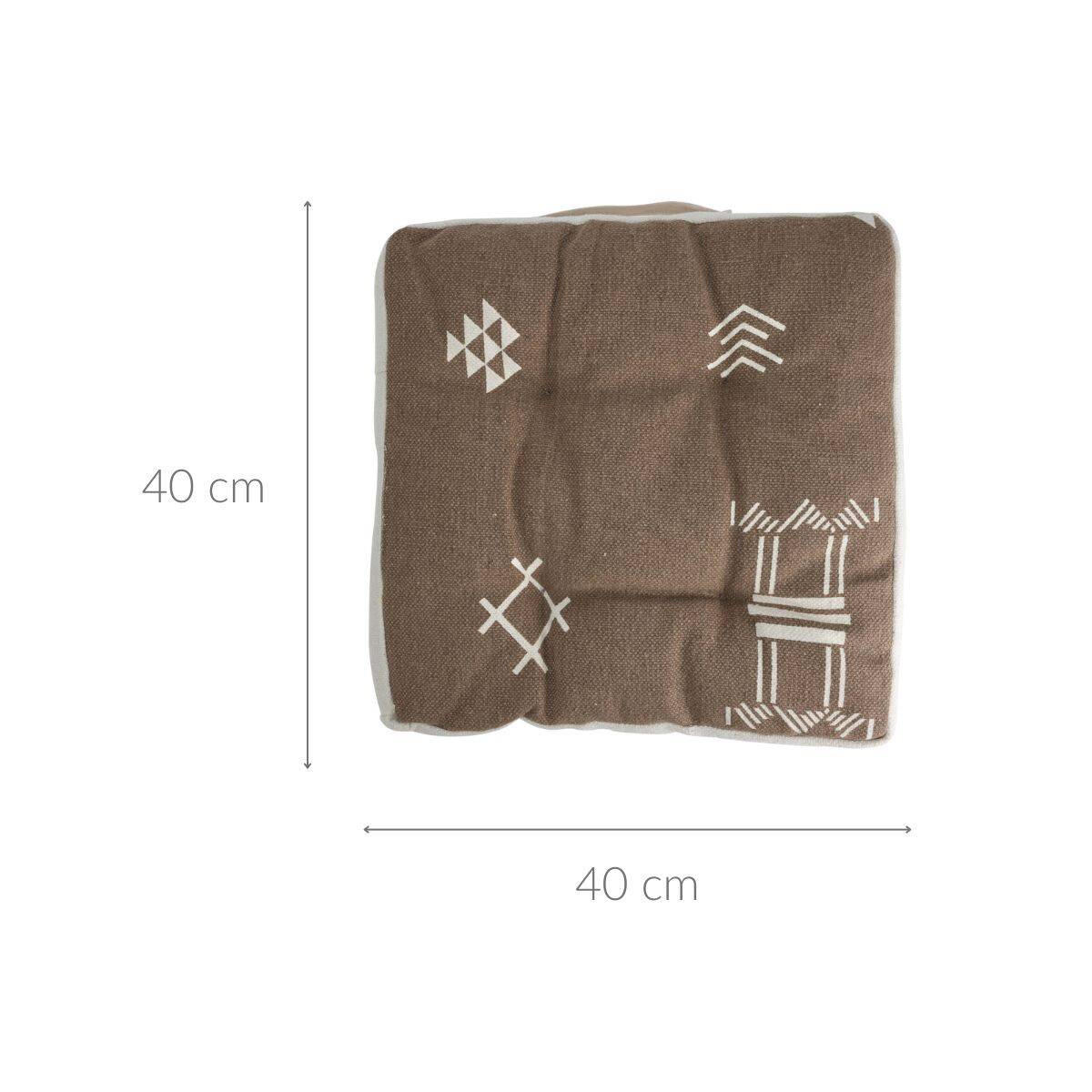 STUHLKISSEN 40/40/6 cm - Braun, Naturmaterialien (41/41cm) - Home Styling Collection
