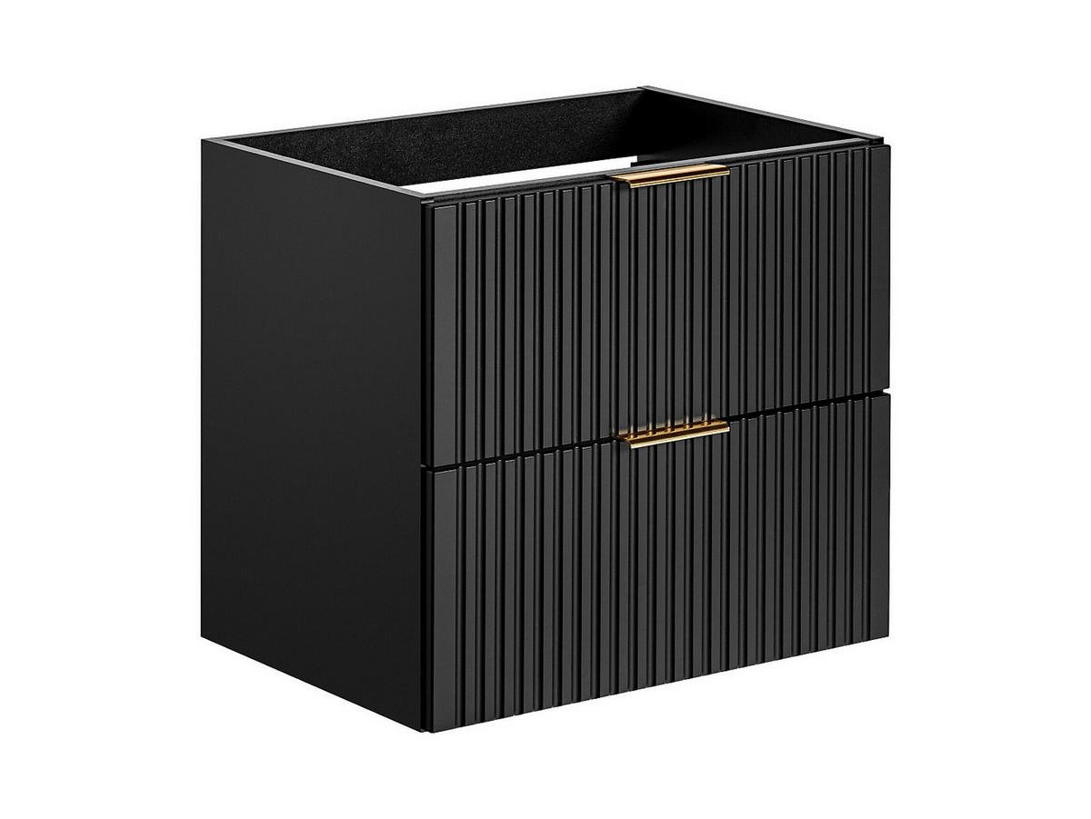 EINZELWASCHTISCH - 60cm x 46cm - MDF - schwarz - ZEVARA - Schwarz, Holz (60/57/46cm) - Vente-Unique