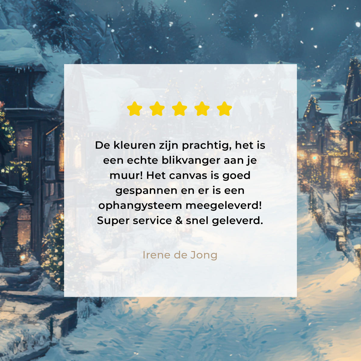 LEINWANDBILD Weihnachtsdorf - Weihnachten - Schnee - Winter Wandbild 40x30 cm - Dunkelblau, Textil (40/30cm) - MuchoWow